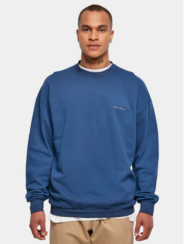 Urban Classics Crewneck sweater/trui -M- Small Embroidery Blauw