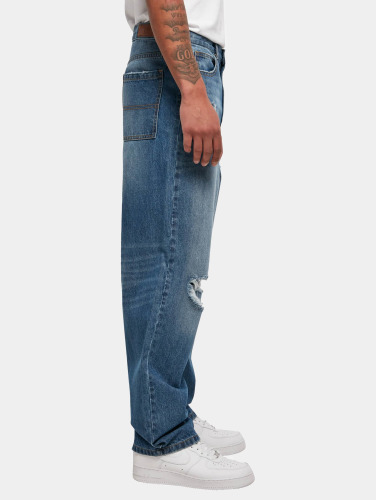 Urban Classics Broek rechte pijpen -Taille, 38 inch- Distressed 90?s Jeans mid deepblue destroyed washed Blauw