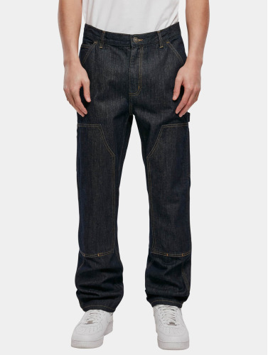 Urban Classics Broek rechte pijpen -Taille, 38 inch- Double Knee Jeans Blauw