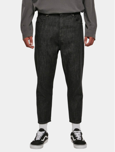 Urban Classics Broek rechte pijpen -Taille, 32 inch- Cropped Tapered Jeans Zwart