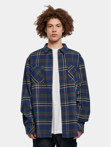 Urban Classics Overhemd -XL- Checked Mountain Shirt Blauw/Groen