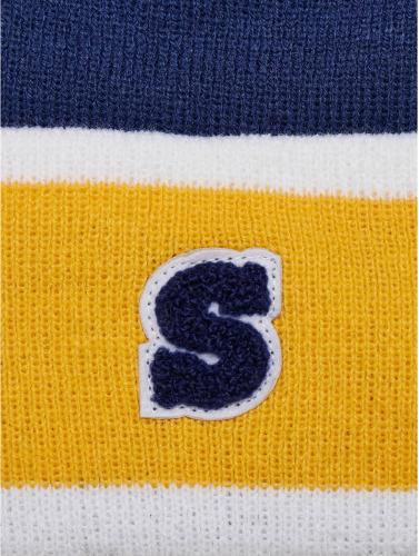 Urban Classics Beanie Muts College Team Blauw/Geel