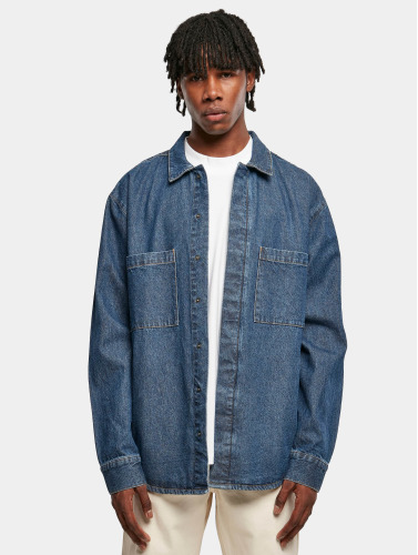 Urban Classics / overhemd Oversized Denim Pocket in blauw