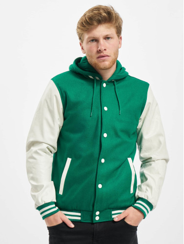 Urban Classics / Baseball jack Hooded Oldschool in groen