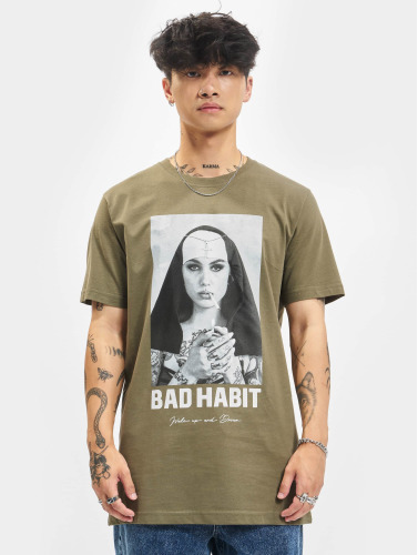 Mister Tee / t-shirt Bad Habit in olijfgroen