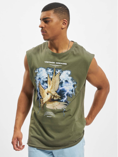 MJ Gonzales / t-shirt Vintage Dreams Sleeveless in olijfgroen