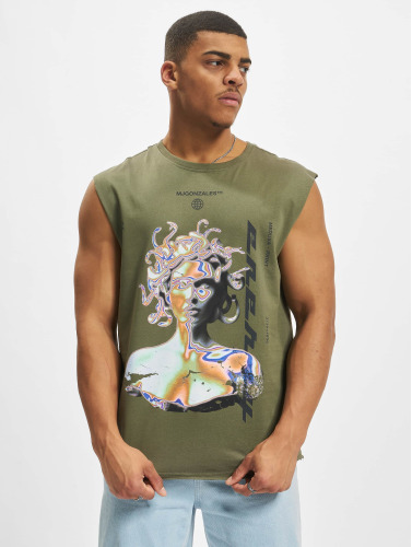 MJ Gonzales / t-shirt Medusa X Sleeveless in olijfgroen