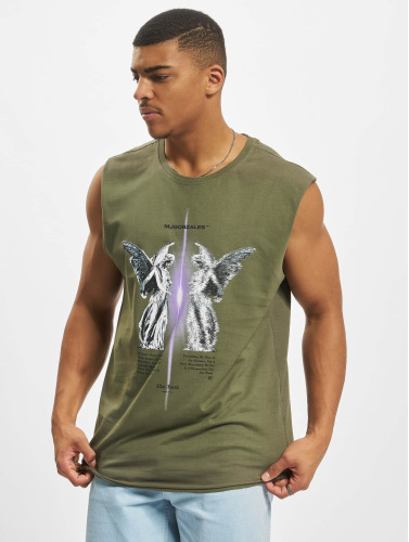 MJ Gonzales / t-shirt The Truth V.1 X Sleeveless in olijfgroen