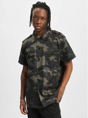 Brandit Overhemd -6XL- Short Sleeves US Shirt darkcamo Zwart