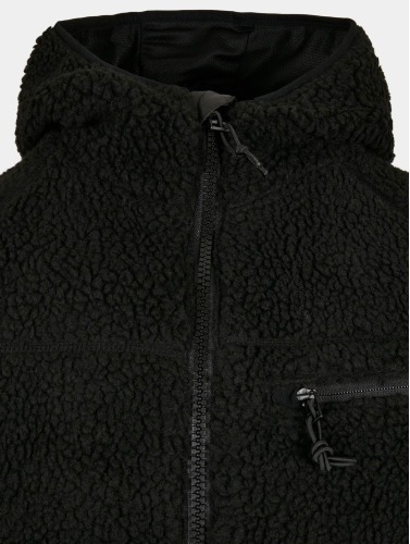 Urban Classics Pullover Jas -4XL- Teddyfleece Troyer Fleece vest Zwart