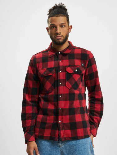 Brandit / overhemd Jeff Fleece Long Sleeve in rood