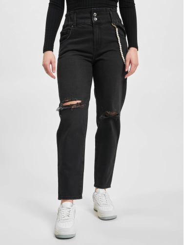 Only / High Waisted Jeans Lu Life Carrot Destroy in zwart
