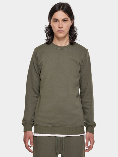 Urban Classics Crewneck sweater/trui -3XL- Basic Terry Olijfgroen