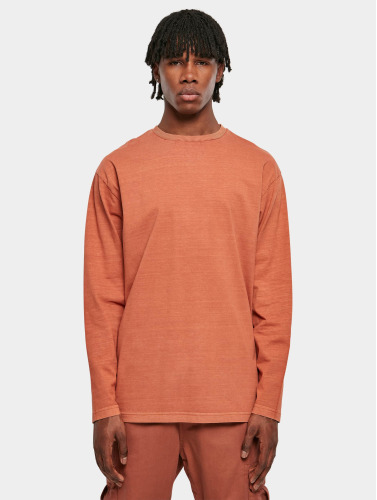 Urban Classics Longsleeve shirt -S- Heavy Oversized Garment Dye Oranje