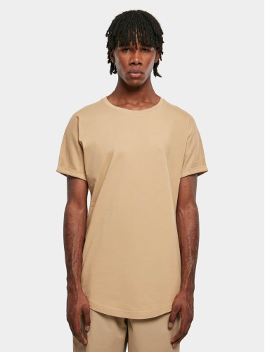 Urban Classics Heren Tshirt -XL- Long Shaped Turnup Beige