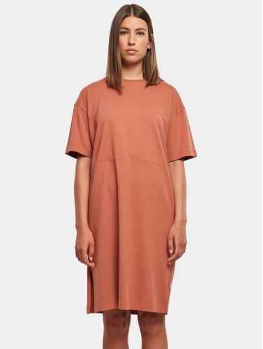 Urban Classics Korte jurk -XS- Organic Oversized Slit Tee Oranje