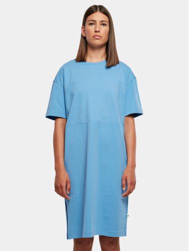 Urban Classics Korte jurk -M- Organic Oversized Slit Tee Blauw