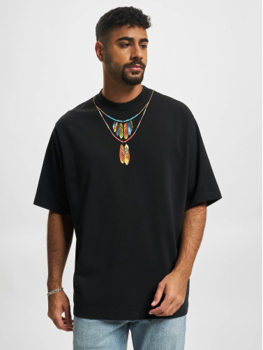 Marcelo Burlon / t-shirt Feathers Necklace Over in zwart