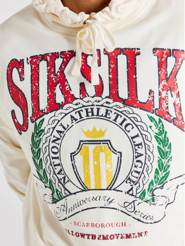 Sik Silk / Hoody Varsity Anniversary Print Oversized in wit