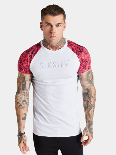 Sik Silk / t-shirt Raglan Rose in wit