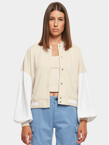 Urban Classics College jacket -5XL- Oversized 2 tone Beige/Wit