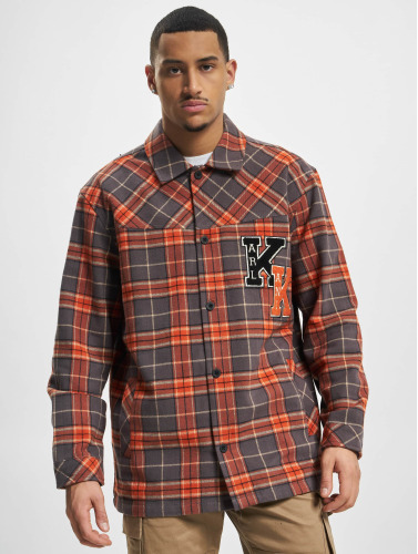 Karl Kani / overhemd Chest Signature Heavy Flannel in bruin