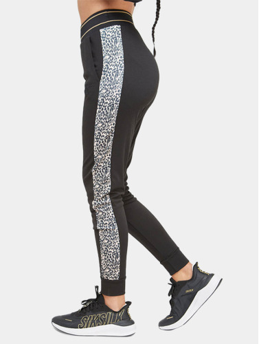 Sik Silk / joggingbroek Leopard Print Panelled in zwart