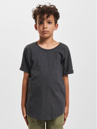 Urban Classics Kinder Tshirt -Kids 158/164- Boys Long Shaped Turnup Grijs