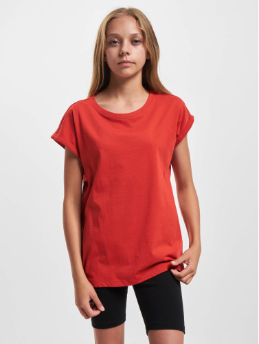 Urban Classics Kinder Tshirt -Kids 122/128- Organic Extended Shoulder Rood
