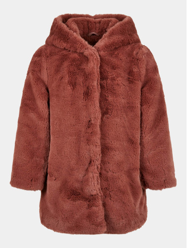 Urban Classics / winterjas Girls Hooded Teddy Coat in bruin