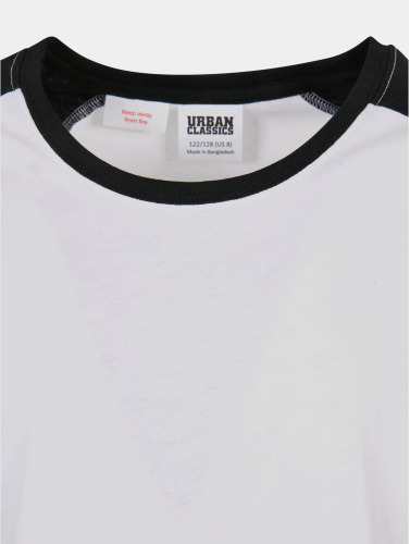 Urban Classics Kinder Longsleeve shirt -Kids 146/152- Girls Contrast Raglan Wit/Zwart