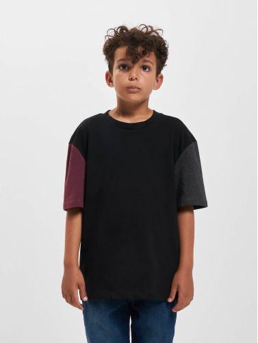 Urban Classics Kinder Tshirt -Kids 122/128- Organic Oversized Colorblock Zwart