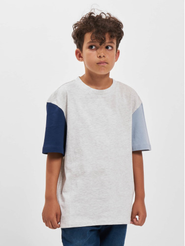 Urban Classics Kinder Tshirt -Kids 122/128- Organic Oversized Colorblock Grijs