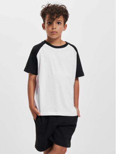Urban Classics Kinder Tshirt -Kids 110/116- Raglan Contrast Wit/Zwart