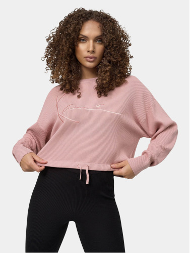 Karl Kani / trui Signature Crop Rib in rose