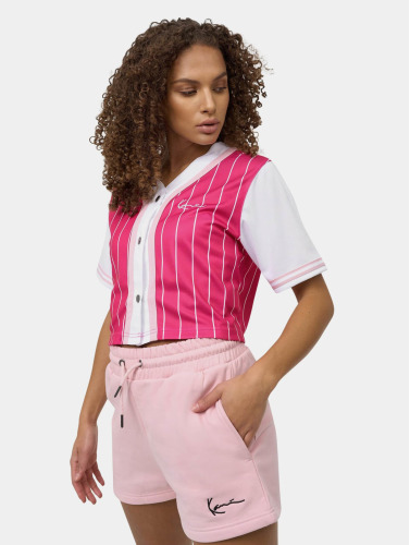Karl Kani / overhemd Chest Signature Pinstripe Baseball in pink