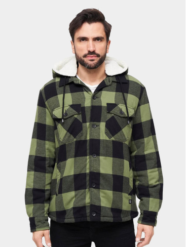 Urban Classics Jacket -7XL- Lumberjacket Zwart/Groen