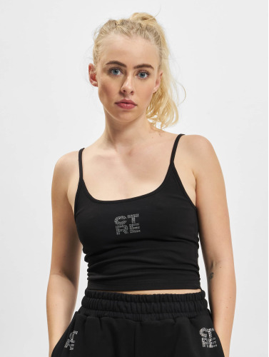 The Couture Club / top Rhinestone Ctre Cropped in zwart