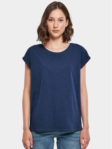Build Your Brand / t-shirt Ladies Extended Shoulder in blauw