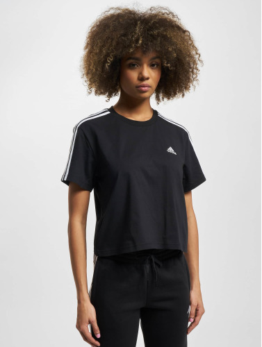 adidas Sportswear Essentials 3-Stripes Single Jersey Croptop - Dames - Zwart - XL