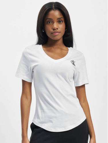 Calvin Klein / t-shirt Monogram Logo Slim V-Neck in wit