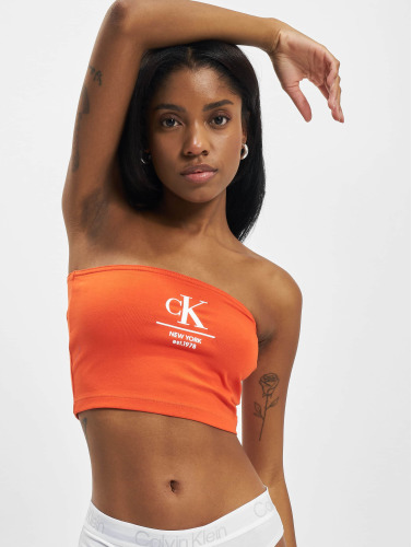 Calvin Klein / top Label Boob Tube in oranje