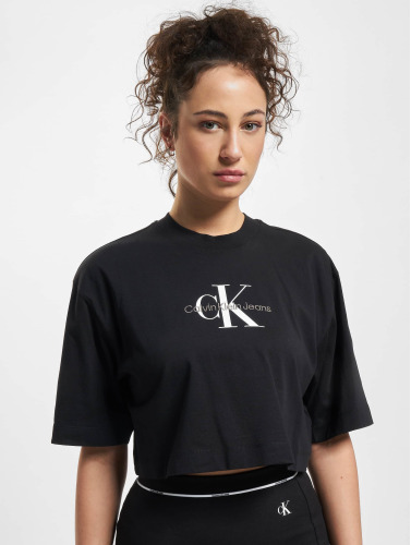 Calvin Klein / t-shirt Archival Monologo Cropped in zwart