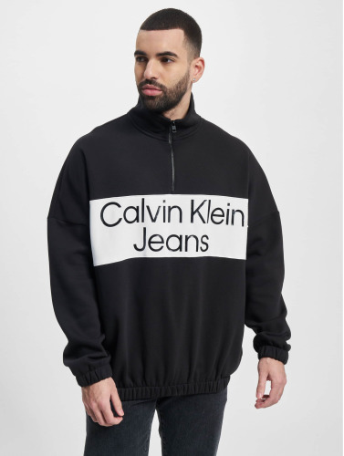 Calvin Klein / trui Bold Logo Colorblock Half Zip in zwart