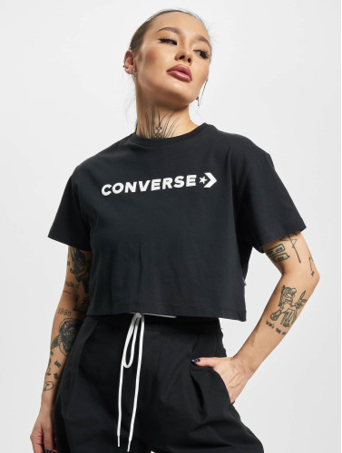 Converse / t-shirt Puff Logo Cropped in zwart