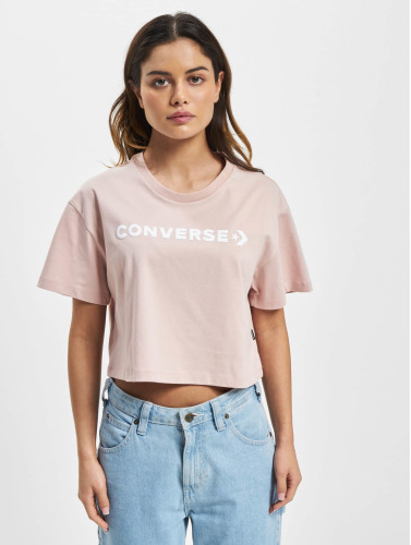 Converse / t-shirt Puff Logo Cropped in rose