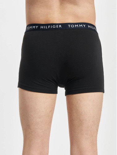 Tommy Hilfiger trunks (3-pack) heren boxers normale lengte - zwart met gekleurde tailleband -  Maat: XL