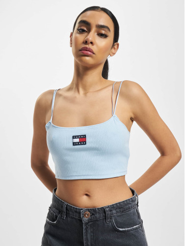 Tommy Jeans / top Rib Badge Crop in blauw