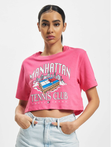 Tommy Jeans / t-shirt Super Crop College Logo in pink