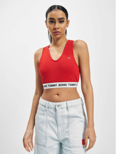 Tommy Jeans / top Super V-Logo Waistband Crop in rood